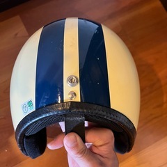 【美品】ジェットヘルメット シールド付 アイボリー×ネイビー PSCマーク有の画像