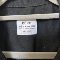 coen 半袖ワークシャツ ブラック Mサイズの画像