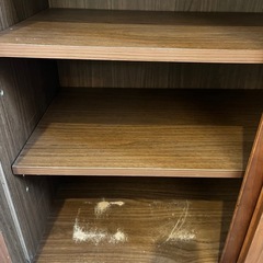 ※決まりました　 無印良品　木製キャビネット　ガラス扉　ウォールナット材の画像