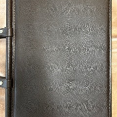 バラスコリVALASCOLIビジネスバッグ ビジネスバック ブリーフケース 書類鞄 bag かばん カバンダークブラウン焦げ茶色レザー本革牛革 高さ約31センチ横幅約42センチマチ約6センチイタリア製 made in italyメンズ（men’s）男性用、紳士の画像