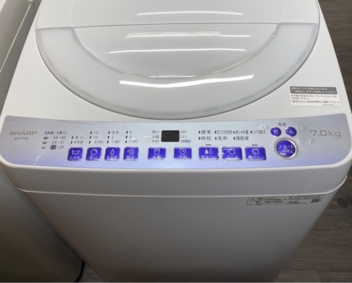 SHARP シャープ 全自動電気洗濯機 ES-T715-W 2023年製 7.0kg