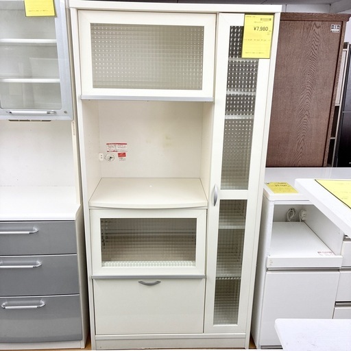 【ドリーム池田】◎ジモティ割7%◎レンジボード　ガラス扉タイプ【47612】