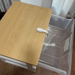 木製天板収納ボックス　2段衣装ケース　チャイルドロック付き　おしゃれ収納　ストッカーの画像