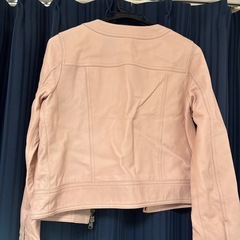 QUEENS COURT ピンク ラムスキンレザージャケットの画像