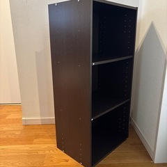 3段カラーボックス（焦茶）の画像