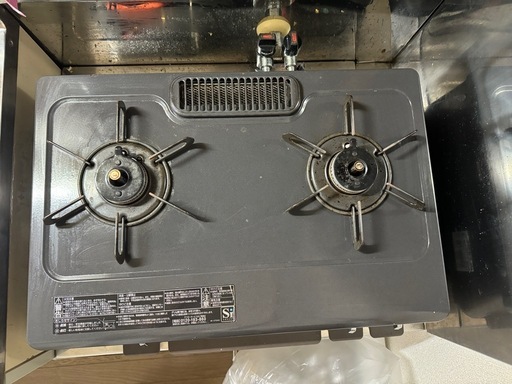 パロマ 2口ガスコンロ グリル付き IC-S87BM-R /LPガス(プロパンガス)引っ越しのため出品