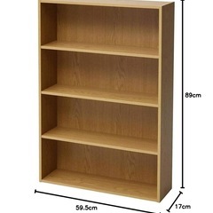 新品未開封 山善 YAMAZEN 幅60×奥行17×高さ89cm ライトブラウン 本棚 CMCR-9060(LBR) 文庫本収納ラックの画像