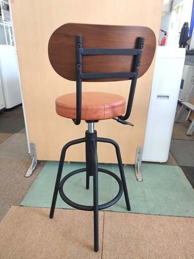 カウンターチェア 座面高60.5～71.5cm 回転チェア ハイチェア 高さ調節可能 バーチェア ヴィンテージ調 札幌 北20条店