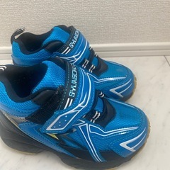 瞬足 16.0cm  ブルー 幅広の画像