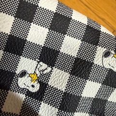 スヌーピーギンガムチェックショルダーバッグの画像
