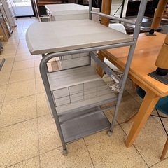 《リユースマン倉敷》レンジ台 グレー 棚 キッチン収納の画像