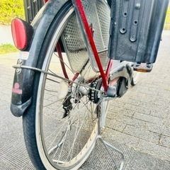 電動アシスト自転車 ヤマハ PAS リトルモア 子供乗せ 3人乗り バッテリー8.9Ah 充電器付 ジャンク 保育園送迎 チャイルドシート前後 OGK 部品取り 2023年6月購入の画像