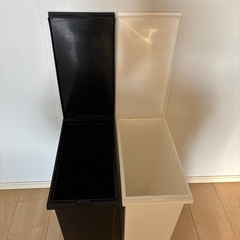 ゴミ箱2個セット（黒・白）の画像