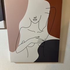 ファブリックパネル 3枚セット／ラインアート・ボヘミアン・壁掛けアート の画像