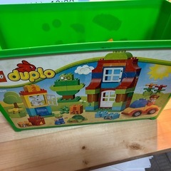 【300円】レゴ デュプロ 収納コンテナ＆ブロック（パーツ追加用・欠品多数）の画像