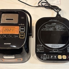 アイリスオーヤマ 3合 炊飯器IH調理機能付きRC-IA31-Bの画像