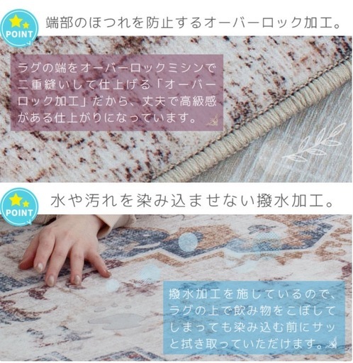 【未使用】アンティーク ペルシャ絨毯風　ラグ
