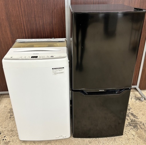 ✨ 冷蔵庫 洗濯機 セット｜ハイアール4.5kg＋ヤマゼン106Lブラック｜コンパクト家電セット ? 配達・設置・保証付き｜早い者勝ち