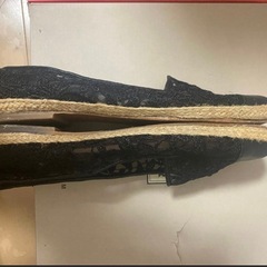 黒フラットシューズ23.5cmの画像