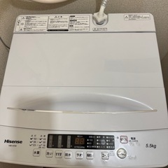 【美品】 洗濯機 2023年購入 ハイセンス 5.5kgの画像