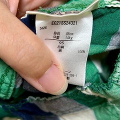 緑チェック　半ズボン　95の画像