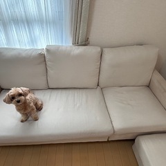 3人掛け　カウチソファ　ベージュの画像