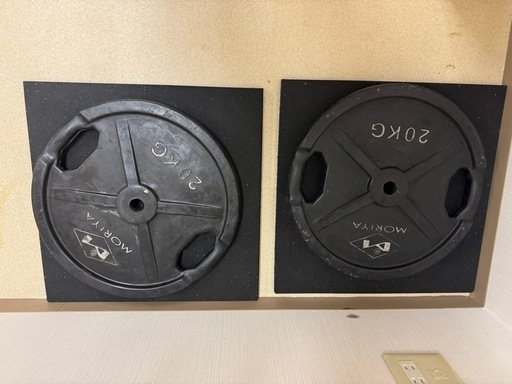 MORIYA 20kg ラバープレート 2枚セット バーベルプレート 筋トレ