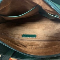 【Rapis】蛇革バッグ　美品 本革　グリーン　パイソン　自立の画像