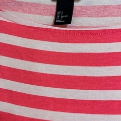 1回のみ着用 h&m ネオンボーダーワンピース ピンクの画像