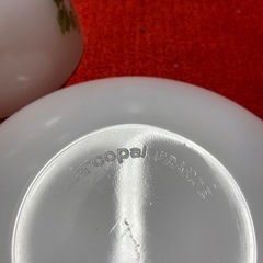 アルコパル　フランス ミルクガラス カップ ソーサー ペア ビンテージの画像