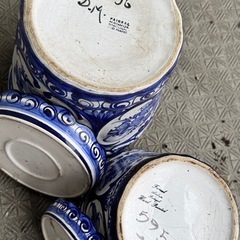 ポルトガル製 陶器植木鉢(大小)の画像