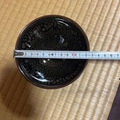 【共箱 真作】中里嘉孝 絵唐津天目茶碗 油滴釉 上作 茶陶 茶道具 抹茶碗 美品の画像