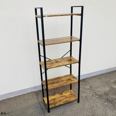 アイアンシェルフ　5段　オープンシェルフ　オープンラック　収納棚の画像