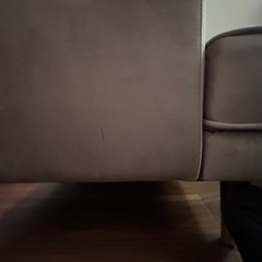 2人掛けソファ　グレー　ベルベット調　4/5までの画像