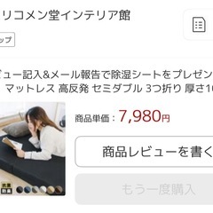 折りたたみマットレス（セミダブル） ブラックの画像