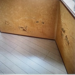 風呂先屏風　衝立　布本　風景刺繍　茶道具　片面　約90.5ｃｍｘ59ｃｍの画像