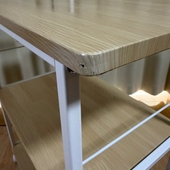 【3段キッチンワゴン】キャスター付き／ホワイト×ナチュラル
の画像