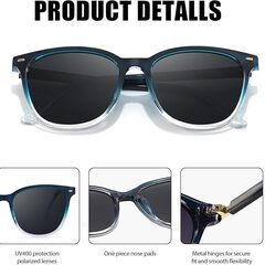 LVIOE 偏光スクエアサングラス レディース ミラートレンディオーバーサイズの画像