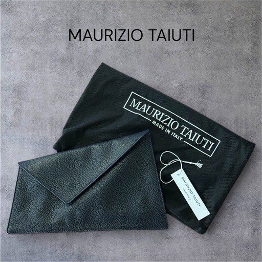 【新品タグ付】MAURIZIO TAIUTI 本革 クラッチバッグ ブラック