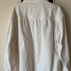 H&M ホワイト ジャケット メンズ ストライプ調の画像