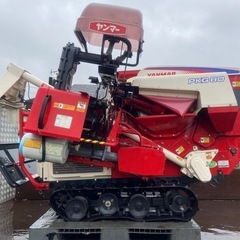 ヤンマー 自動脱穀機 PKG80 8馬力 ガソリン ハーベスター 脱穀 脱こく クローラー 稲 麦 中古 配送可の画像