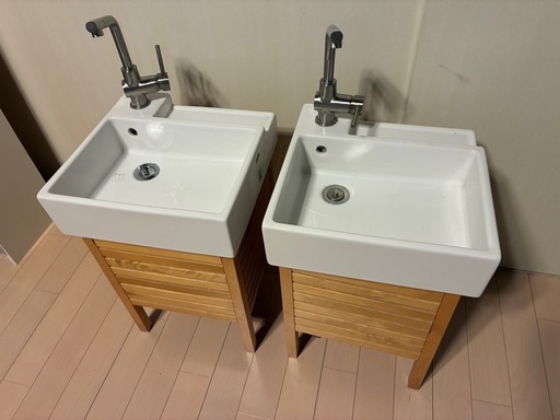 【売れました】IKEA 洗面ボウル＆高級混合栓 2台セット（総額5万円以上の水栓付）