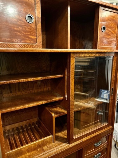 水屋箪笥 茶箪笥 タンス 時代 箪笥 日本 和家具 整理箪笥 古民家 チェスト 伝統工芸 民藝 民芸 木製 伝統　上下 セパレート