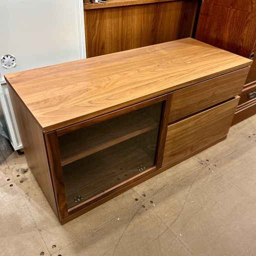 無印良品 MUJI 木製AVラック テレビ台 テレビボード ローボード ウォールナット 110cm 1100 収納家具 リビング収納 茶色 ブラウン ウォルナット