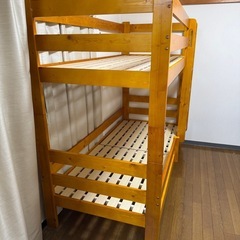 配送可能 新品未使用 2段ベッド 天然木 配送可 早い方優先の画像
