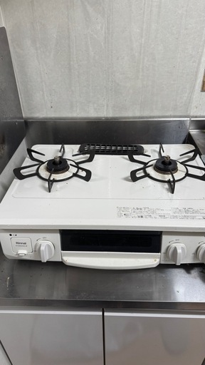 リンナイ　二口ガスコンロ　ケーブル付き