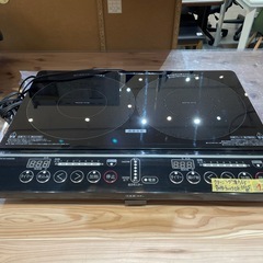 【2口 IHコンロ】【山善】クリーニング済み【管理番号0325】野の画像