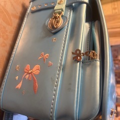 2年間使用　⭐︎美品⭐︎ランドセル　水色　クラリーノ　リボンの画像