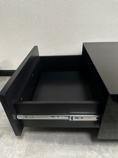 ローテーブル ブラック 110cm 収納付き【自宅引き取り】