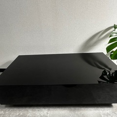 ローテーブル ブラック 110cm 収納付き【自宅引き取り】の画像